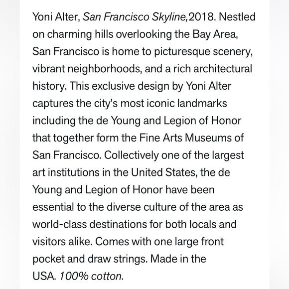 FAMSF • De Young & Legion of Honor Museums SF Skyline Black Pullover Hoodie - Picture 9 of 11